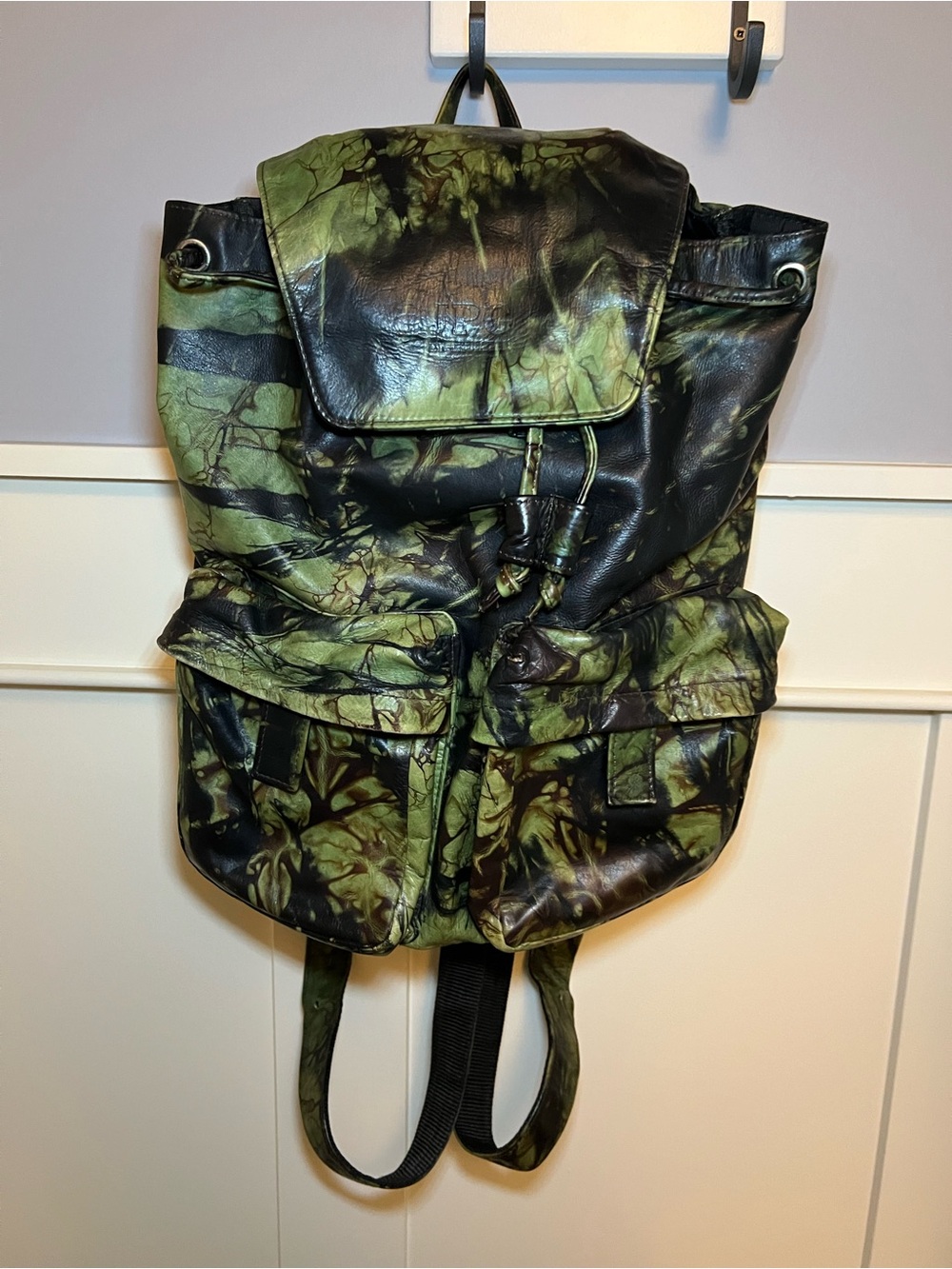 Vintage 90s Jean Paul Gaultier Leather Camoflage Backpack